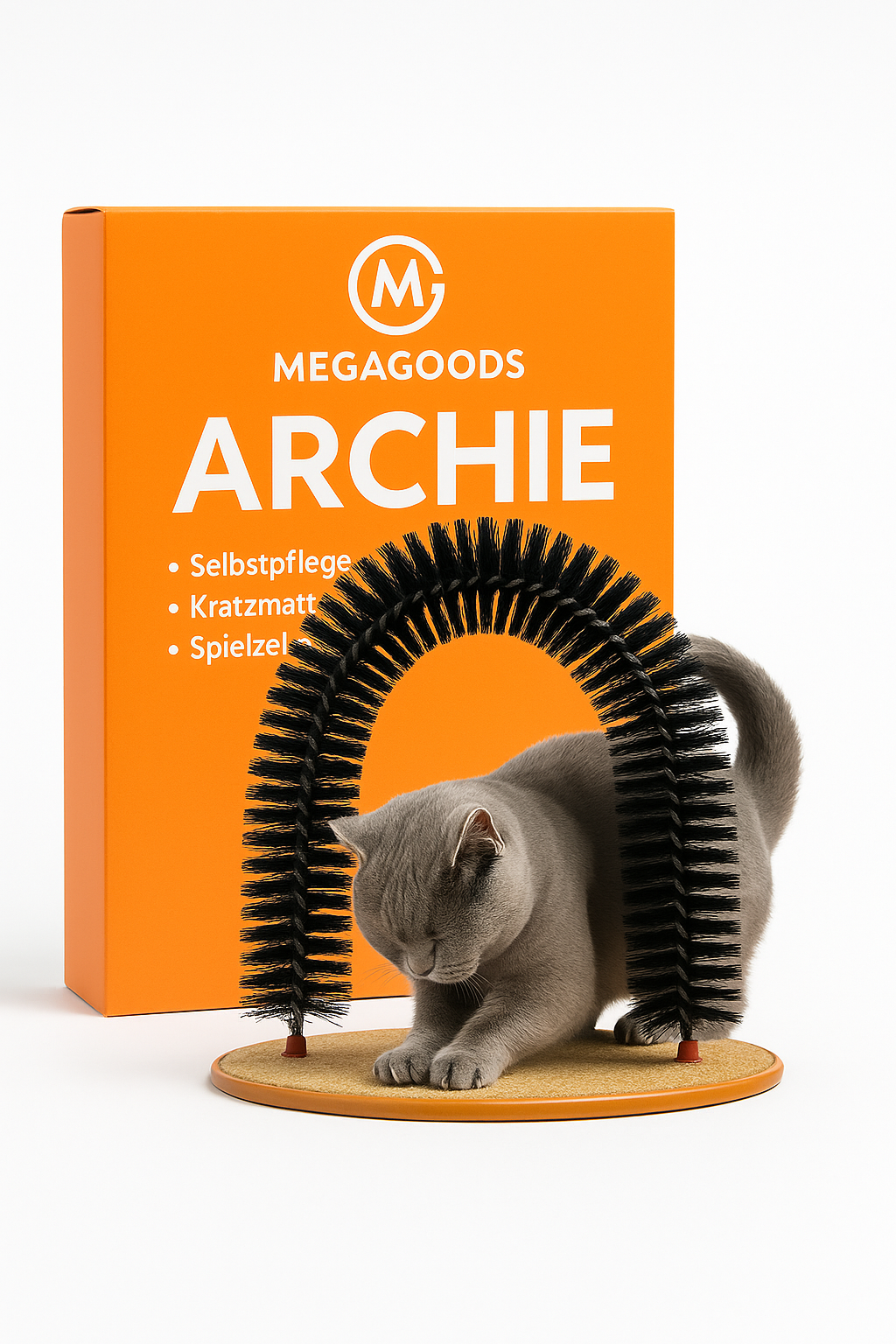 Katzenbogen Selbstpflege Massage Kratzmatte Spielzeug Set DE.