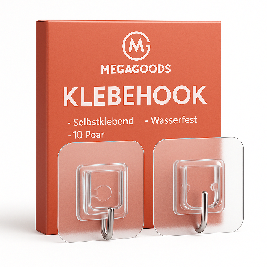 Transparente Klebehaken 10 Paar selbstklebend wasserfest Handtuch DE.