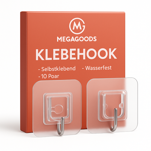 Transparente Klebehaken 10 Paar selbstklebend wasserfest Handtuch DE.