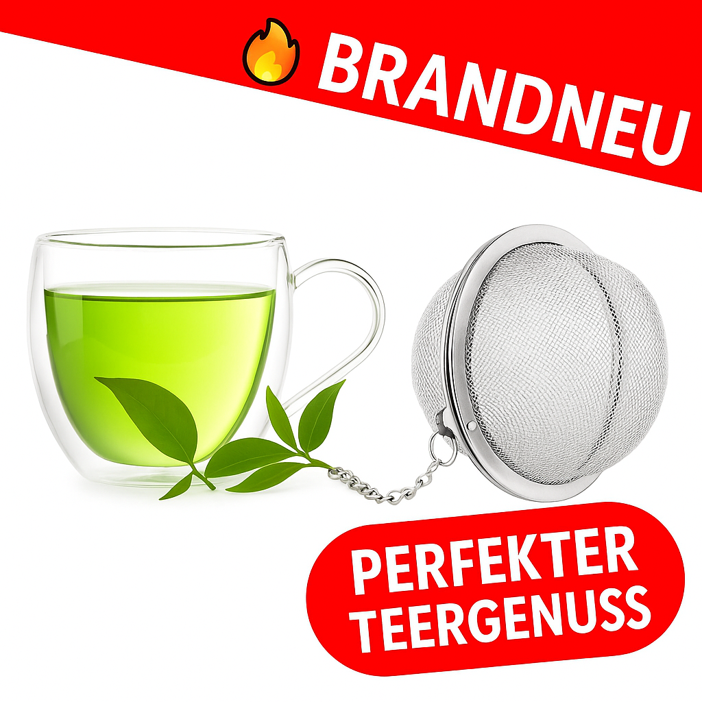 Teefilter Edelstahl Kugel – Tee‑Sieb Suppe Kräuter Kugel mit Kette Haken 💧