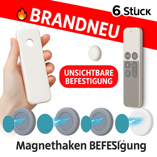 Magnet Haken Set 6 Stück Wandhalterung unsichtbar Fernbedienung Schlüssel Clip