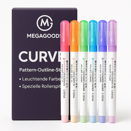 6er-Set Textmarker Roller Curve Kawaii für Schule Büro DE.