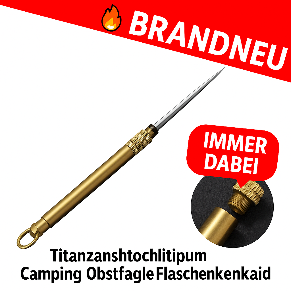 Titan Zahnstocher Multitool Camping Obstgabel Flaschen‑Spickhilfe leicht robust