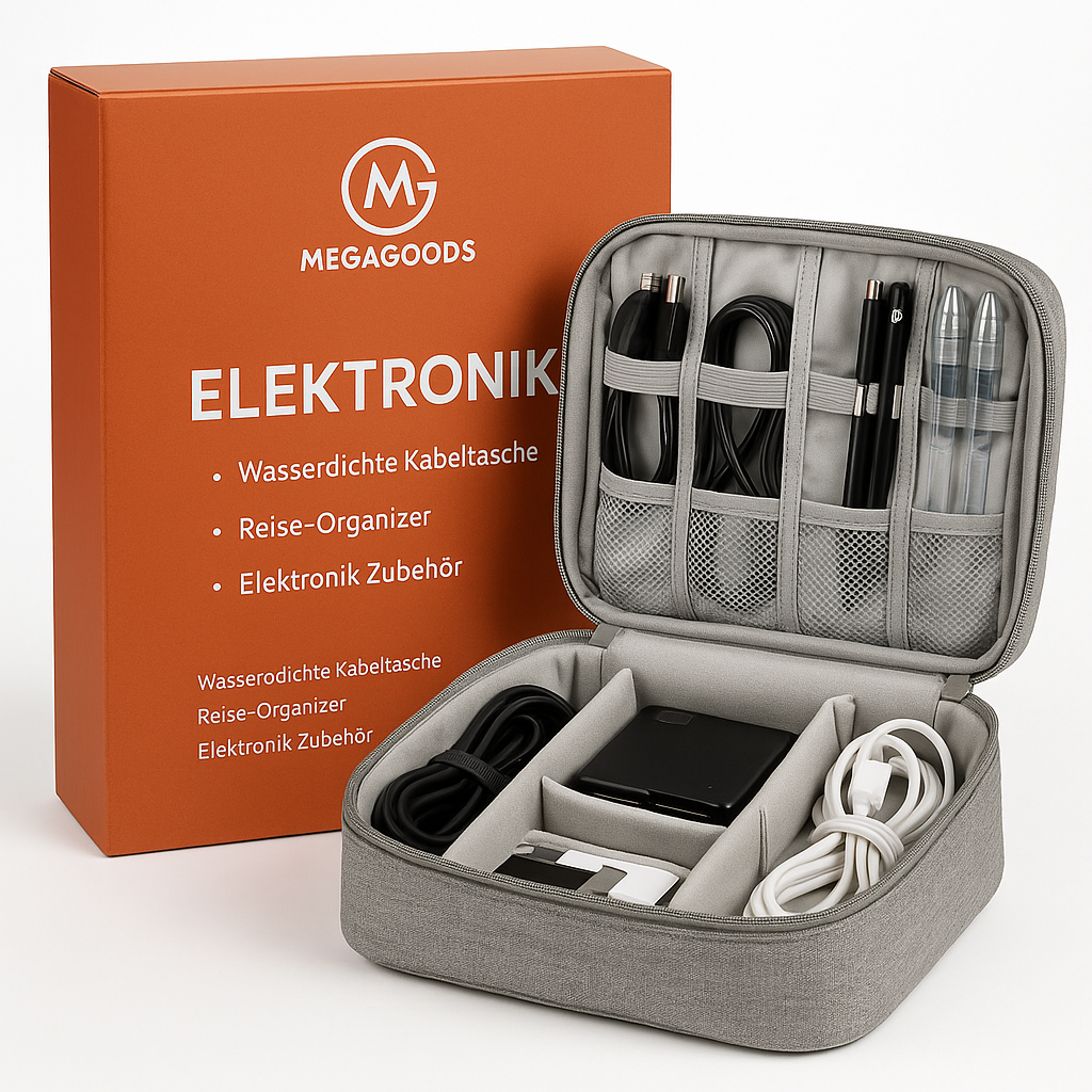 Wasserdichte Kabeltasche Reise-Organizer Elektronik Zubehör DE.
