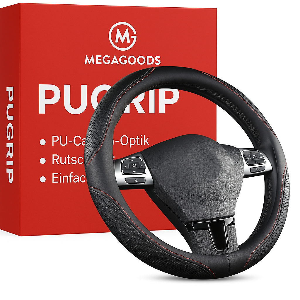 Lenkradbezug PU Carbon-Optik 14,5-15 Zoll rutschfest schwarz DE.
