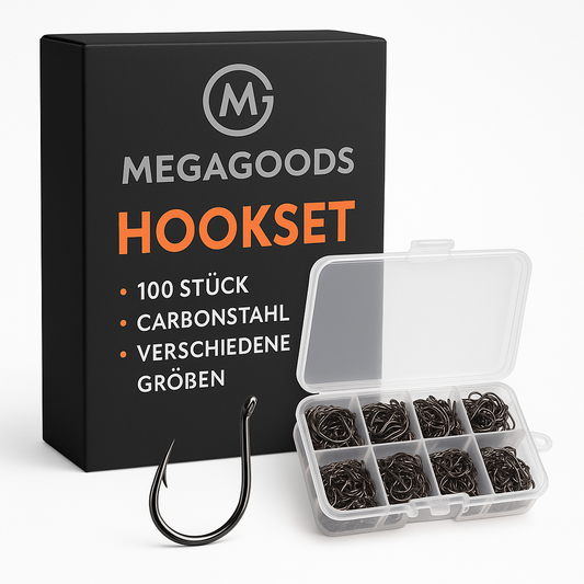 100 Stück Angelhaken Silber Carbonstahl Größe 3-12 DE.