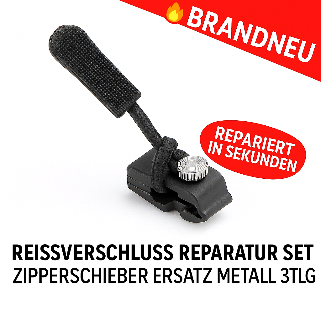 Reißverschluss Reparatur Set Zipper Schieber Ersatz Metall 3tlg Jacke Tasche