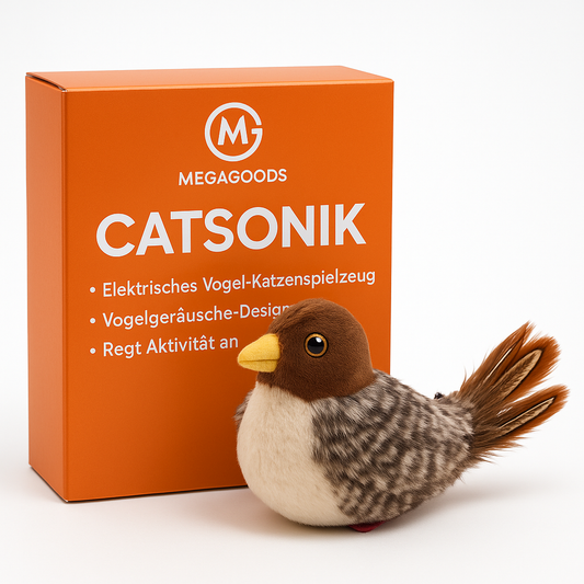 Elektrisches Vogel Katzenspielzeug Vogelgeräusche Federn DE.