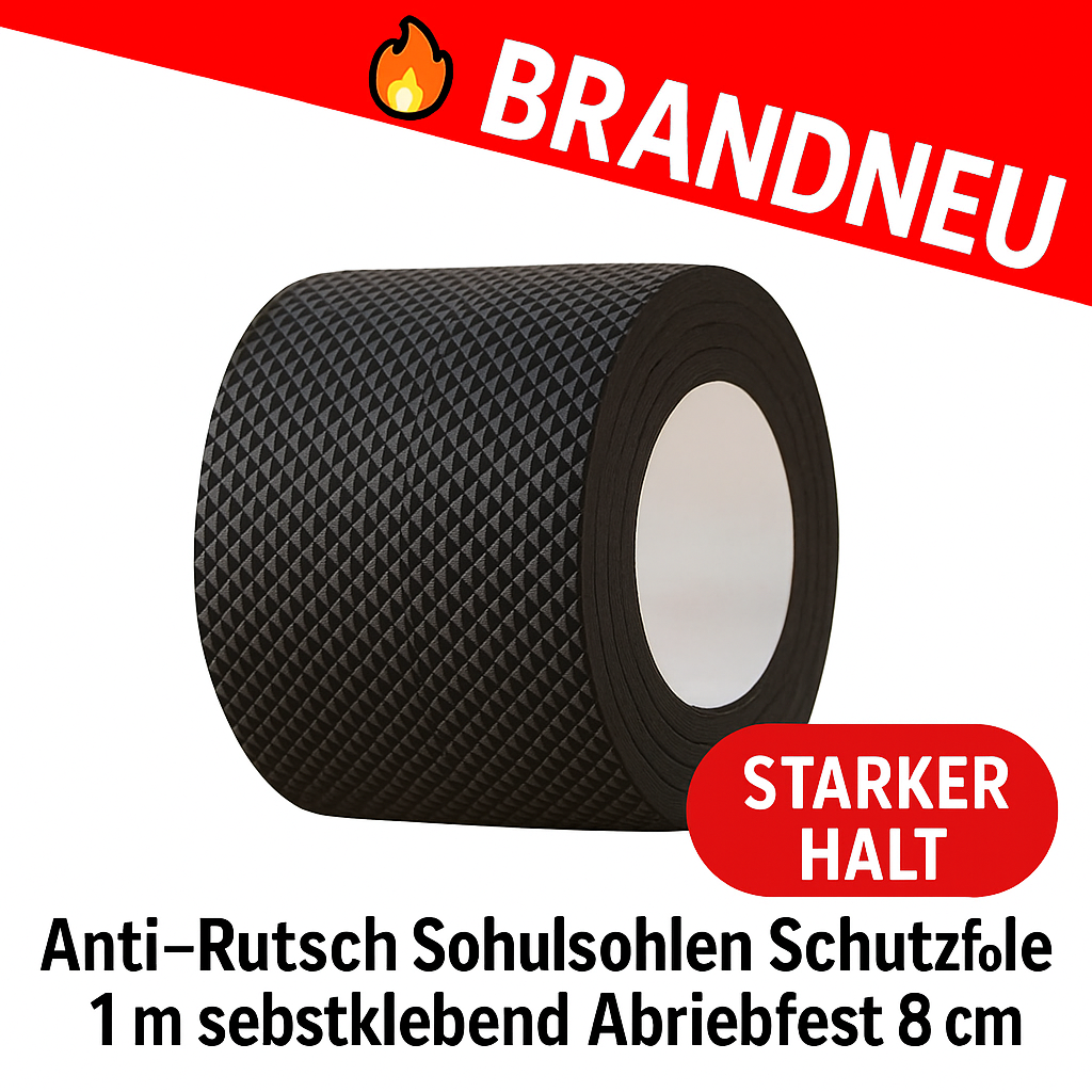 Anti Rutsch Schuhsohlen Schutzfolie 1 m selbstklebend Abriebfest leise 8 cm Breite