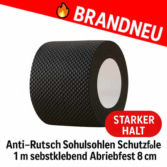 Anti Rutsch Schuhsohlen Schutzfolie 1 m selbstklebend Abriebfest leise 8 cm Breite
