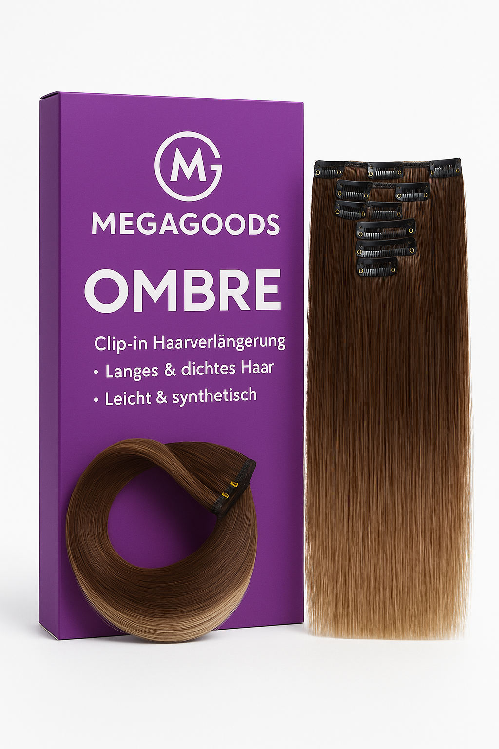Clip-in Haarverlängerung lang dicht leicht synthetisch Damen DE.