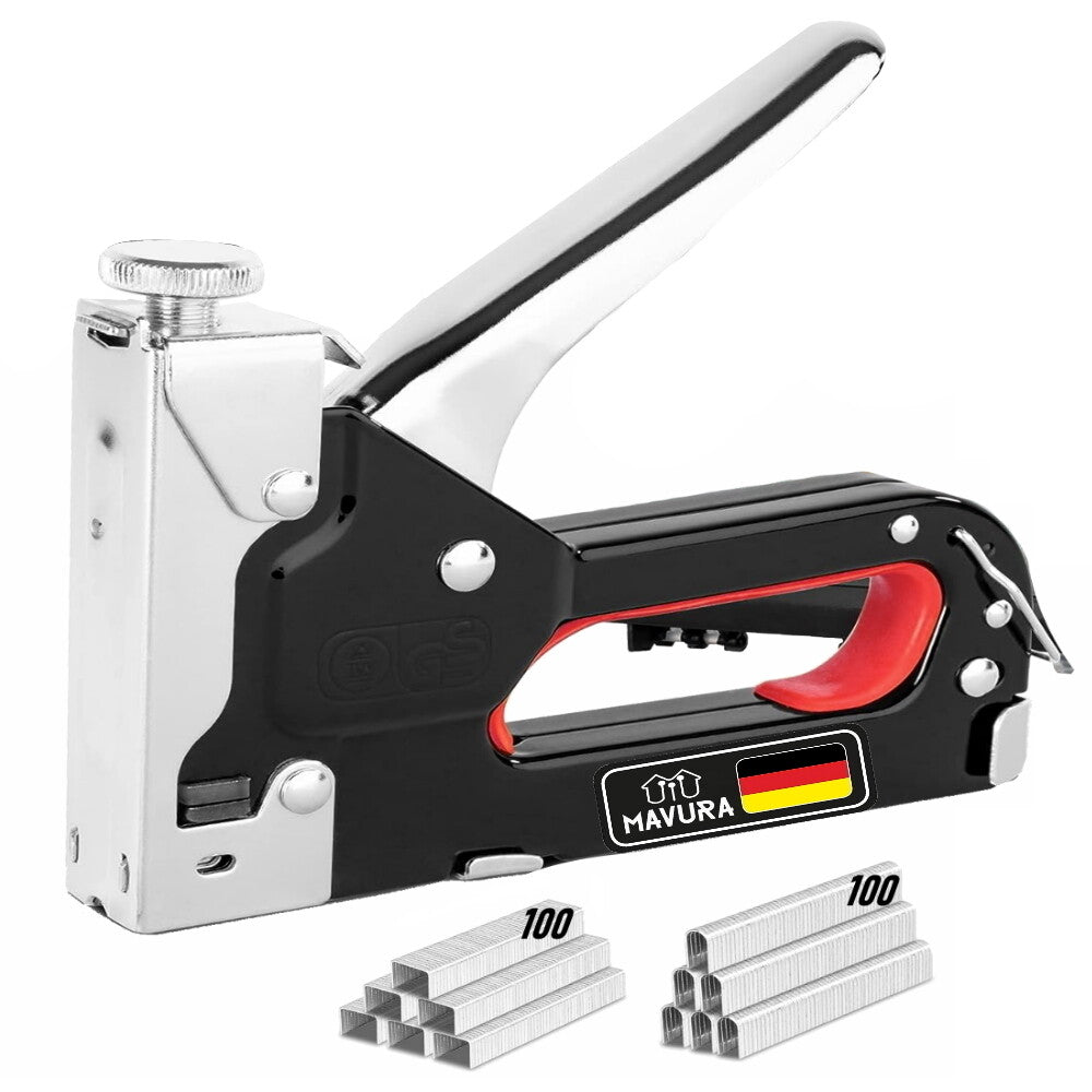 TACKEX Handtacker Set Profi Handtackerpistole stark Holz Möbel mit 200 Klammern