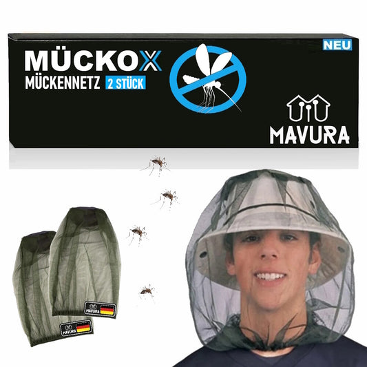 MÜCKOX Kopfnetz Mückennetz Mückenschutzhaube Moskitonetz Mückenschleier [2er]