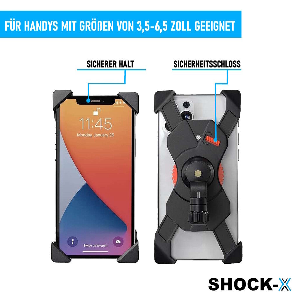 SHOCK-X Fahrrad Handyhalterung Motorrad Scooter Lenker Handyhalter Universal