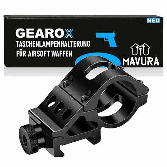 GEAROX Universelle LED Taschenlampenhalterung für Airsoft Waffen Universalhalter
