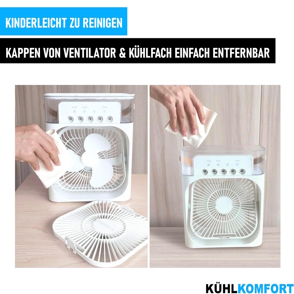 KÜHLKOMFORT Mini Luftkühler Klimageräte Klimaanlage Mobiler Ventilator 600ml