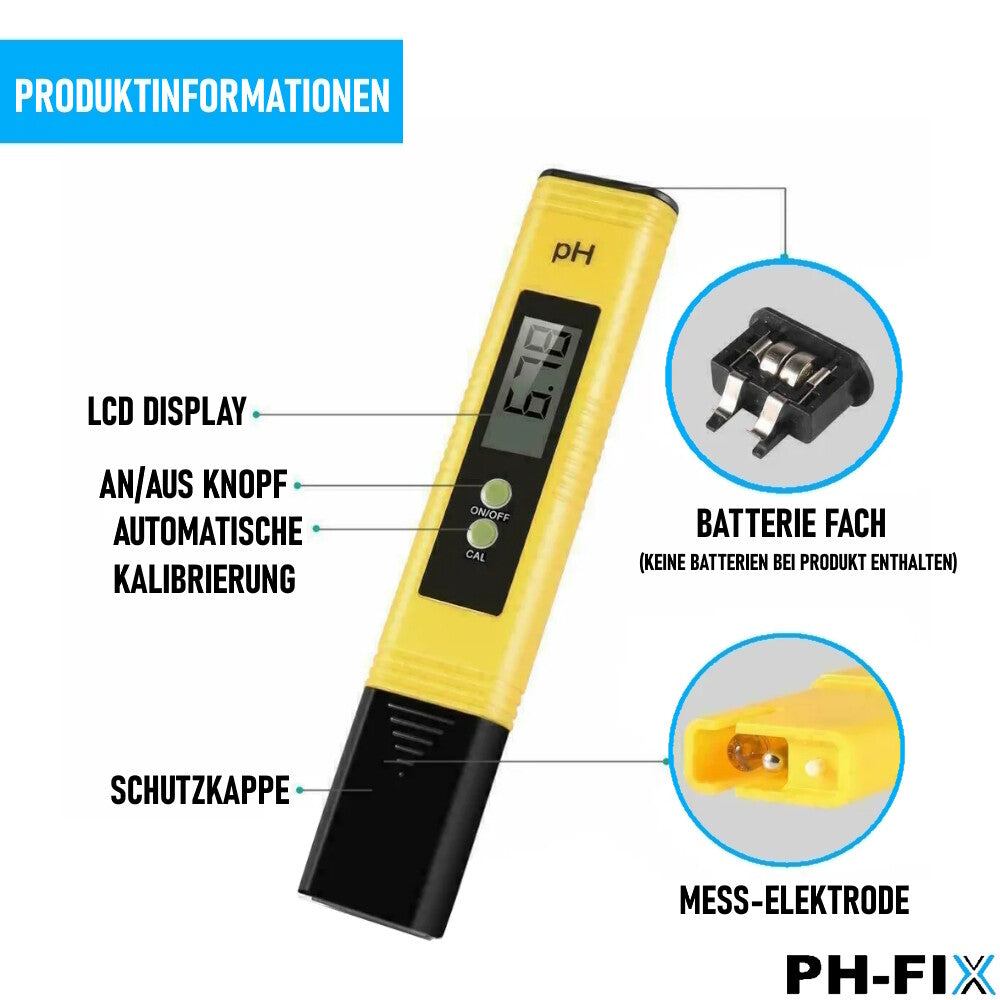 PH-FIX Digital Messgerät PH Tester Wert Messer Wasser Aquarium Pool Chlor Prüfer