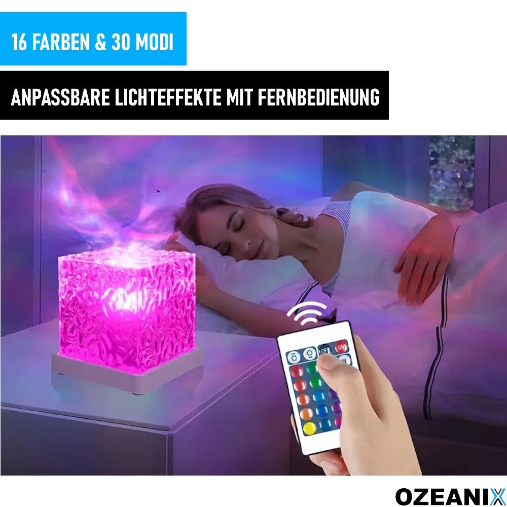 OZEANIX RGB LED Würfel Nordlichter Ozean Lampe Wellenlampe USB Tischleuchte