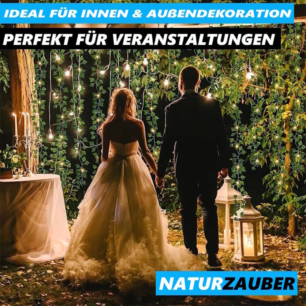 NATURZAUBER LED-Lichterkette 2m Efeu Blätter für Innen und Außen Deko