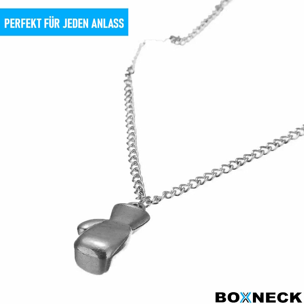 BOXNECK Boxhandschuh Halskette Edelstahl Boxen Punk Rock Kette in Silber / Gold