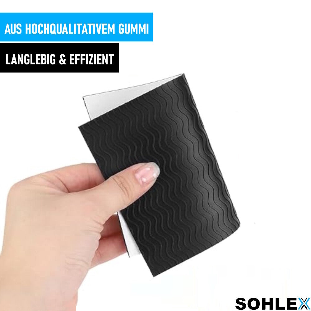 SOHLEX Schuhsohlen Reparatur Set selbstklebend rutschfest DIY Gummisohlen 2er