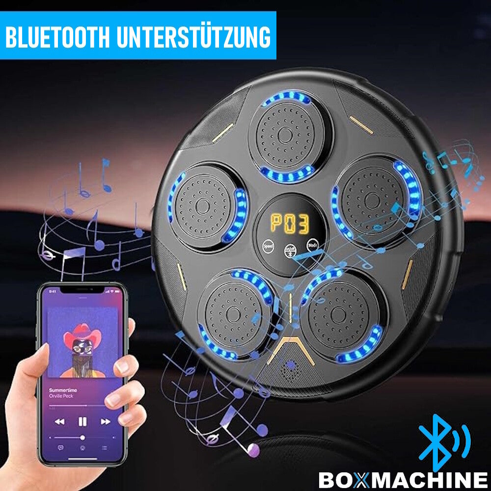 BOXMACHINE Boxmaschine LED Wand Boxtrainingsgerät Boxziel Bluetooth Musik Licht