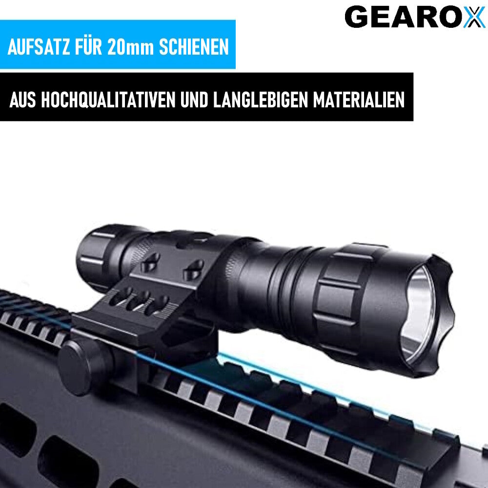 GEAROX Universelle LED Taschenlampenhalterung für Airsoft Waffen Universalhalter