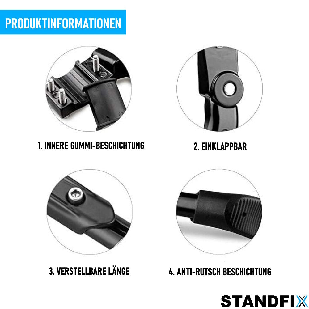 STANDFIX Fahrradständer Seitenständer Fahrrad Hinterbau-Ständer Verstellbar
