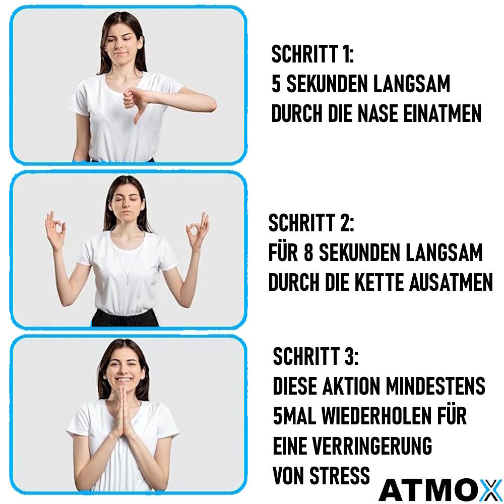 ATMOX Atemkette Beruhigungsanhänger Atemhalskette Rauchenentwöhnung Entspannung