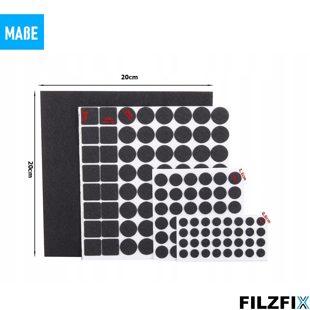 FILZFIX Filzgleiter schwarz 133 Stk Möbelgleiter Stuhlgleiter selbstklebend
