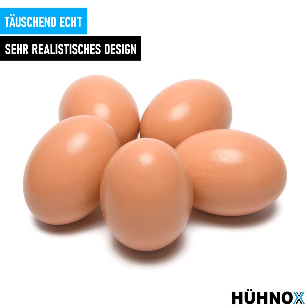 HÜHNOX Hölzerne Hühnereier Handwerk Rohlinge für Ostern Dekor 5 Stk Bruthilfe