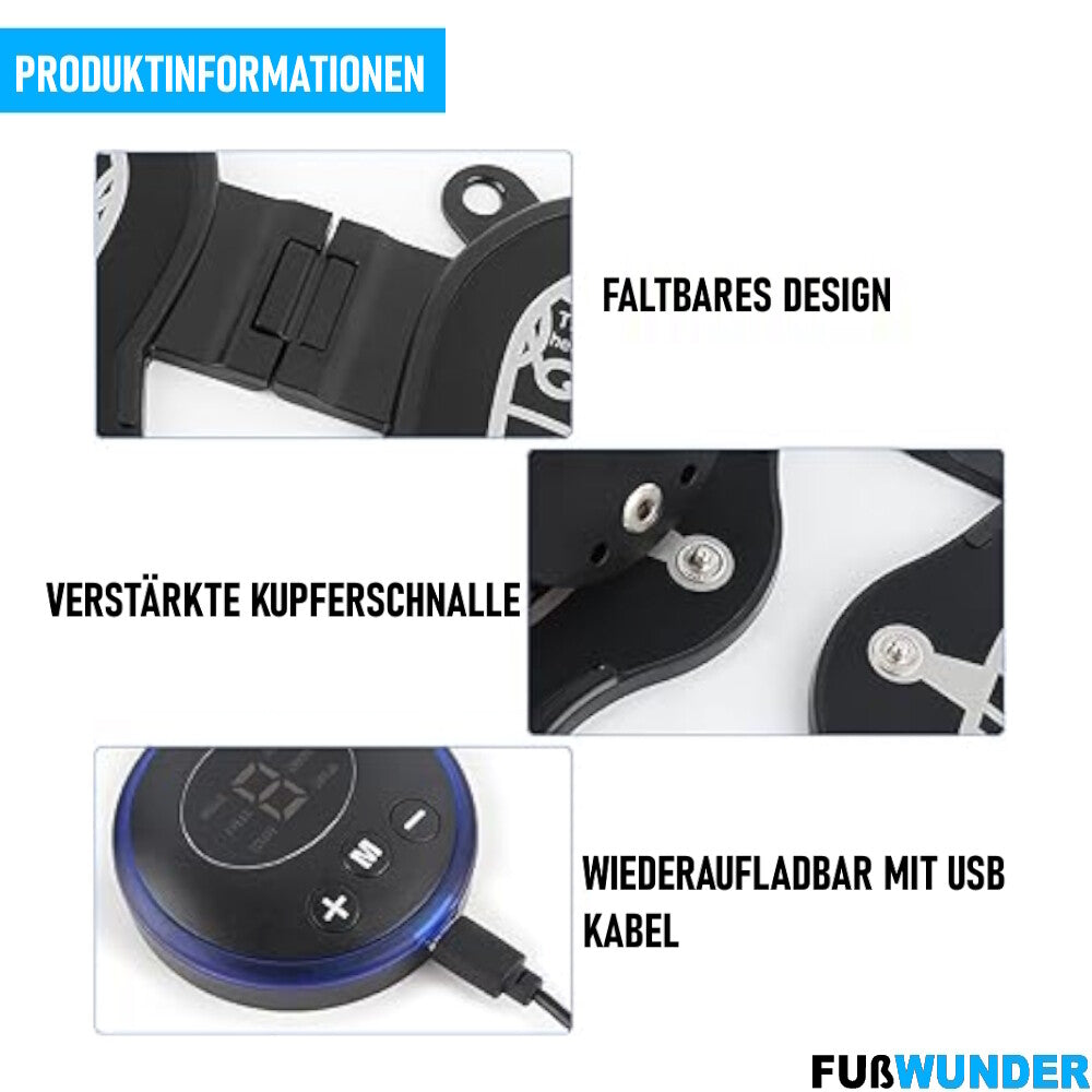 FUßWUNDER Elektrisches EMS Fußmassagegerät Füße Muskelstimulator Fußmassage