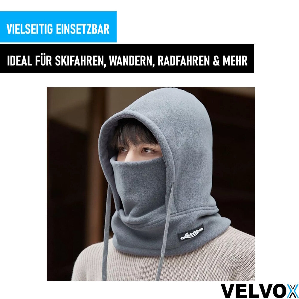 VELVOX Velvet Sturmhaube Schwarz Gesichtshaube Kapuze Warm Windfest