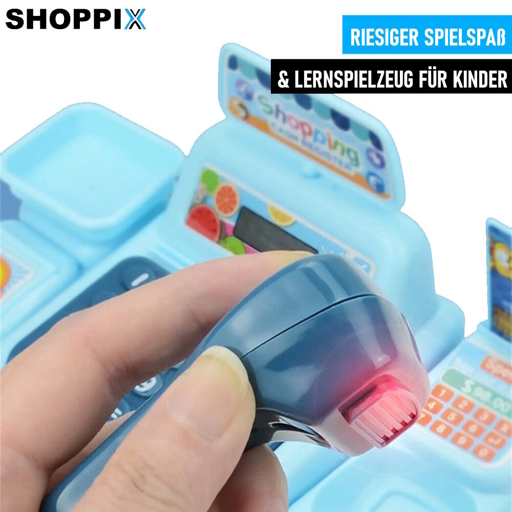SHOPPIX Spielkasse Kinderkasse Kaufladen Spielzeugkasse Registrierkasse Kaufmann