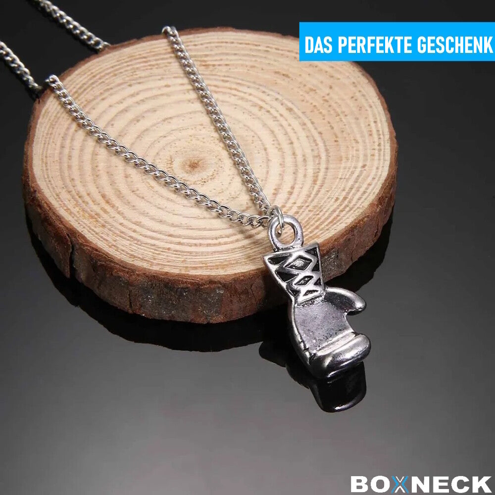 BOXNECK Boxhandschuh Halskette Edelstahl Boxen Punk Rock Kette in Silber / Gold