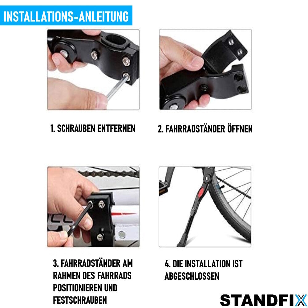 STANDFIX Fahrradständer Seitenständer Fahrrad Hinterbau-Ständer Verstellbar