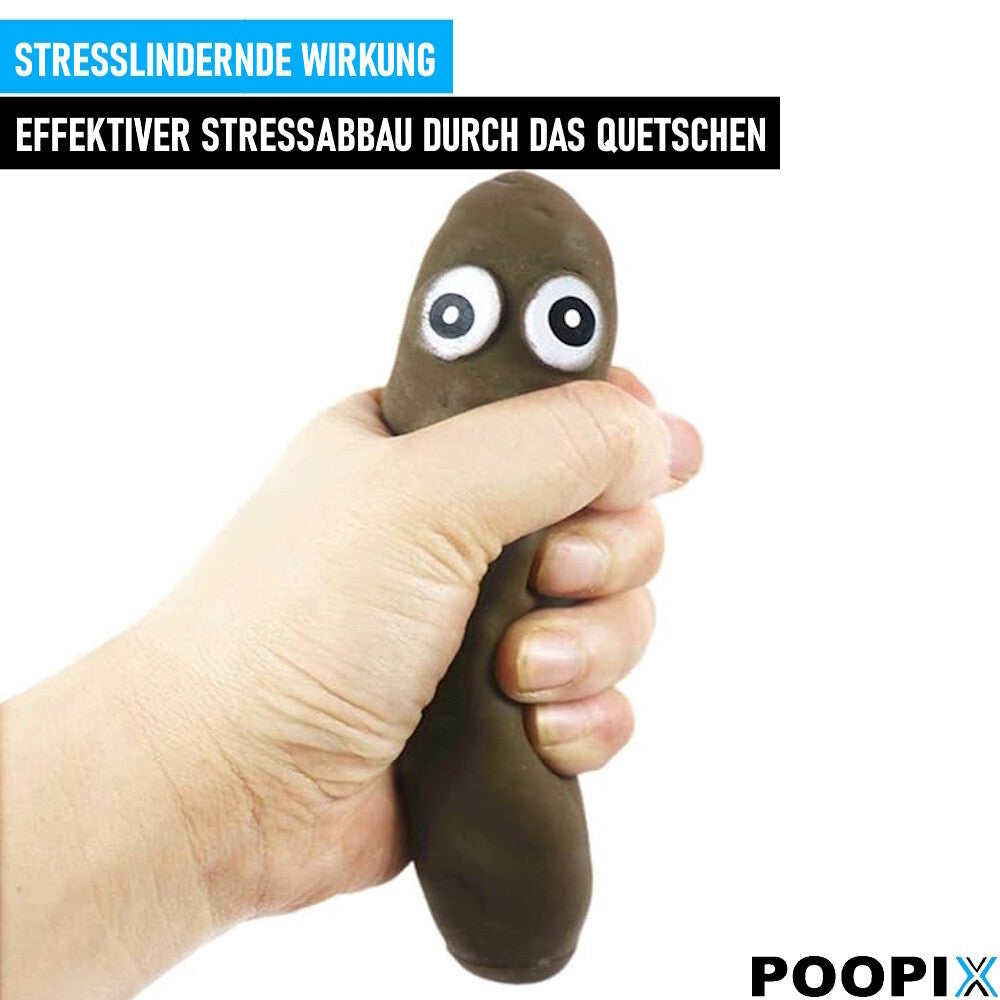 POOPIX Scherzartikel Lustiges Spielzeug Quetschen Kneten Anti-Stress Ball Poop