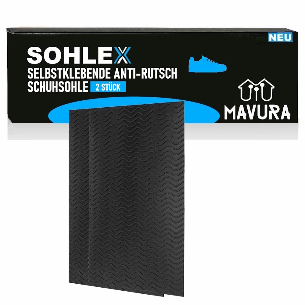 SOHLEX Schuhsohlen Reparatur Set selbstklebend rutschfest DIY Gummisohlen 2er