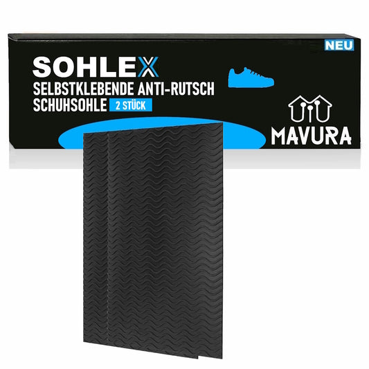 SOHLEX Schuhsohlen Reparatur Set selbstklebend rutschfest DIY Gummisohlen 2er