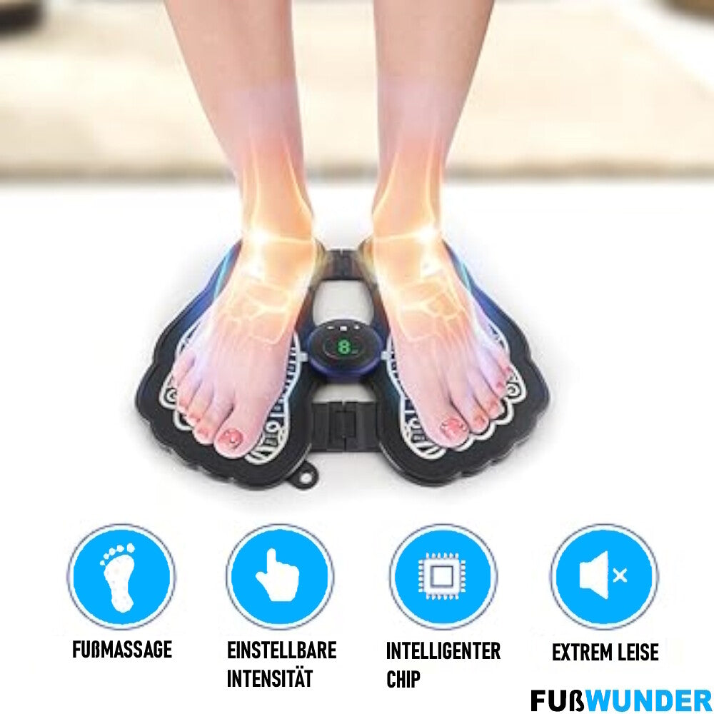 FUßWUNDER Elektrisches EMS Fußmassagegerät Füße Muskelstimulator Fußmassage