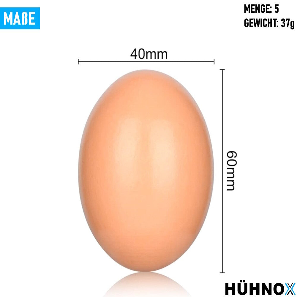 HÜHNOX Hölzerne Hühnereier Handwerk Rohlinge für Ostern Dekor 5 Stk Bruthilfe