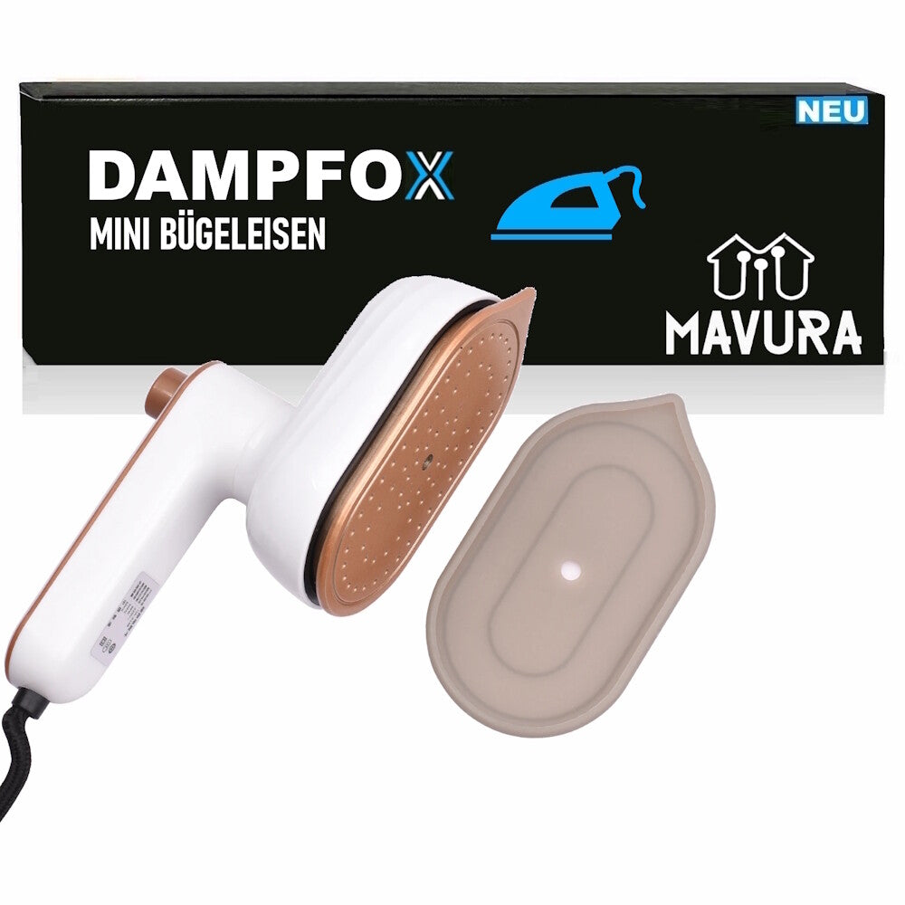 DAMPFOX Mini Dampfbügeleisen Tragbares Reisebügeleisen Titan Bügelsohle schnell
