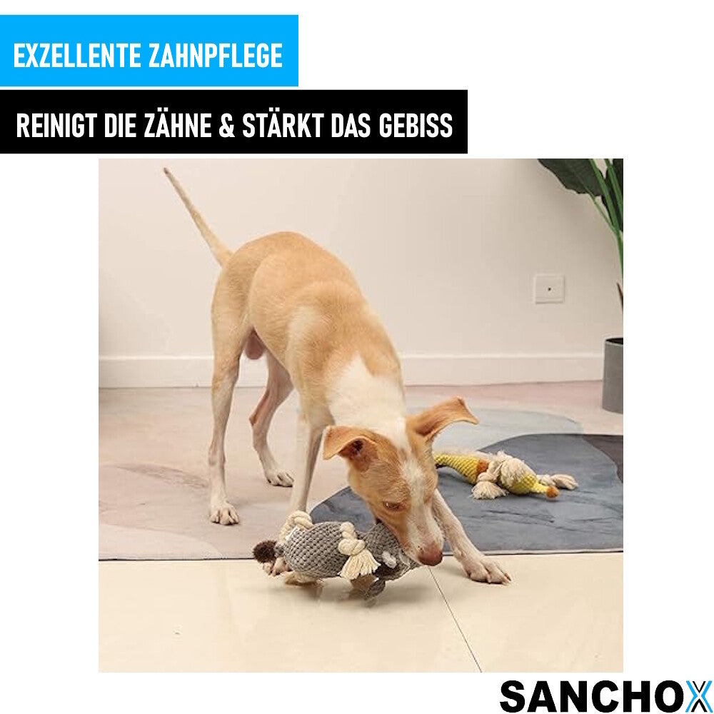 SANCHOX Plüsch-Hundespielzeug Esel Spielzeug Stofftier Kuscheltier mit Seilen