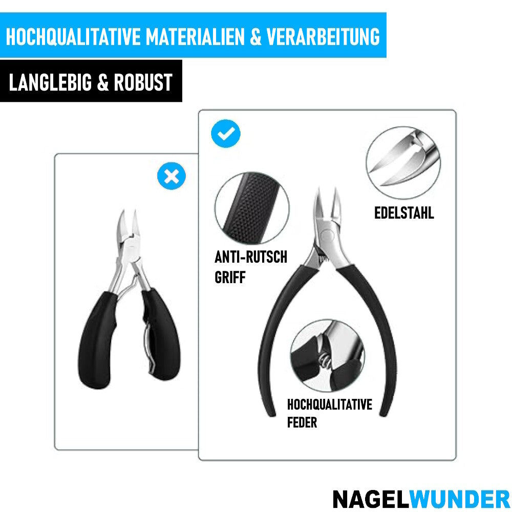 NAGELWUNDER Nagelzange Fussnagelzange Edelstahl Fussnagelschere Dicke Fußnägel