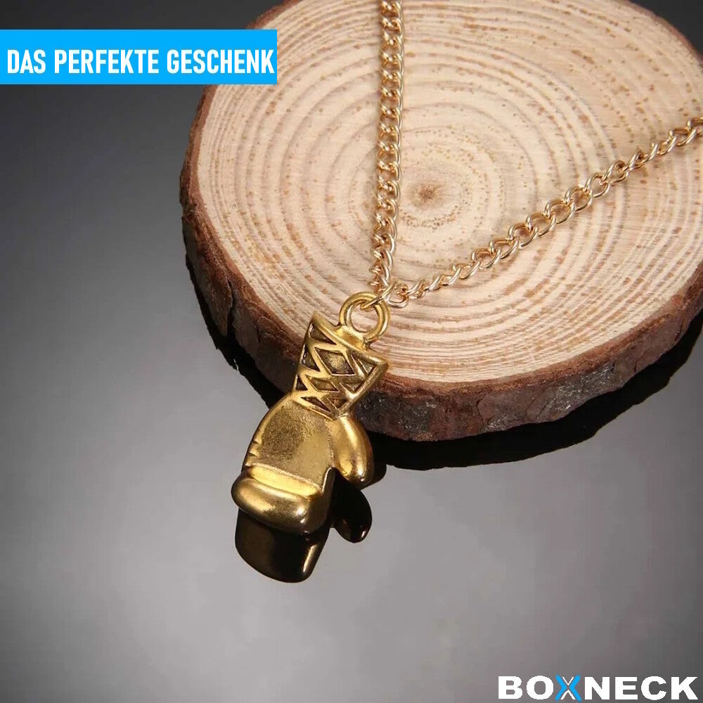 BOXNECK Boxhandschuh Halskette Edelstahl Boxen Punk Rock Kette in Silber / Gold