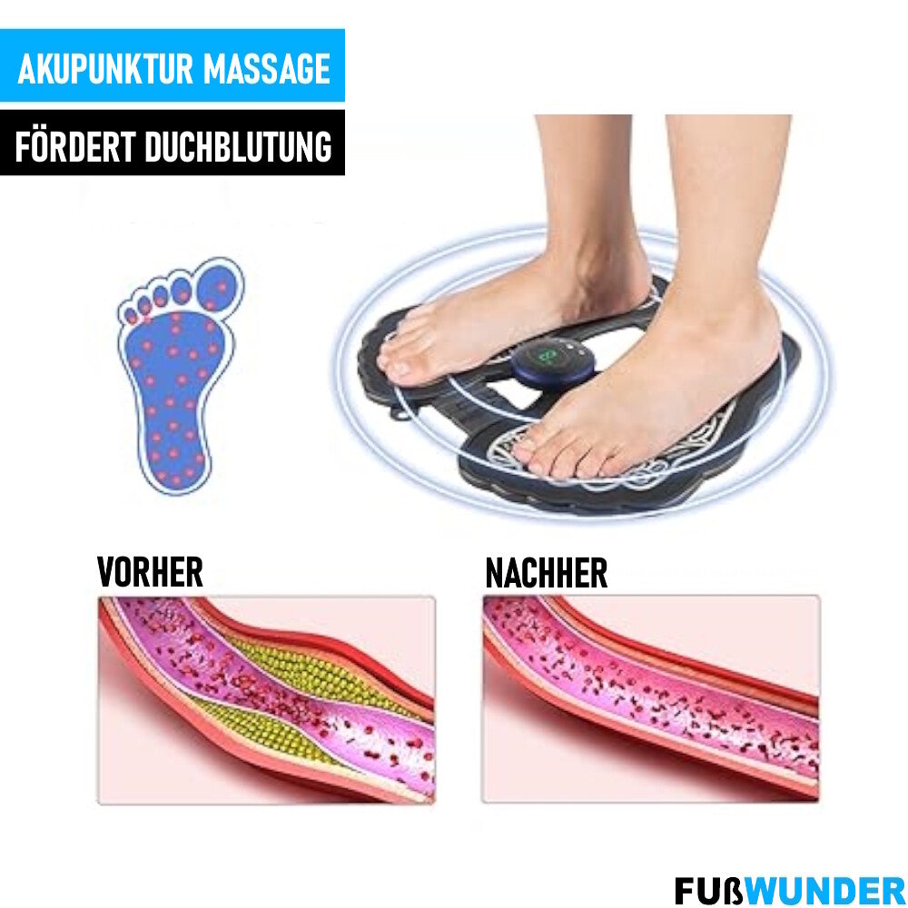 FUßWUNDER Elektrisches EMS Fußmassagegerät Füße Muskelstimulator Fußmassage