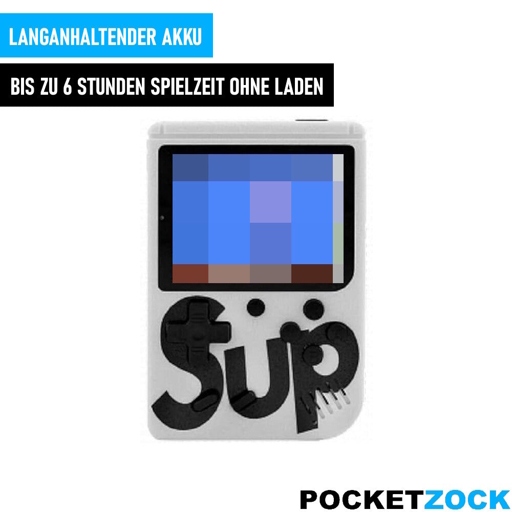 POCKETZOCK Handheld-Spielekonsole Retro Mini Spiele Konsole mit 400 Spielen