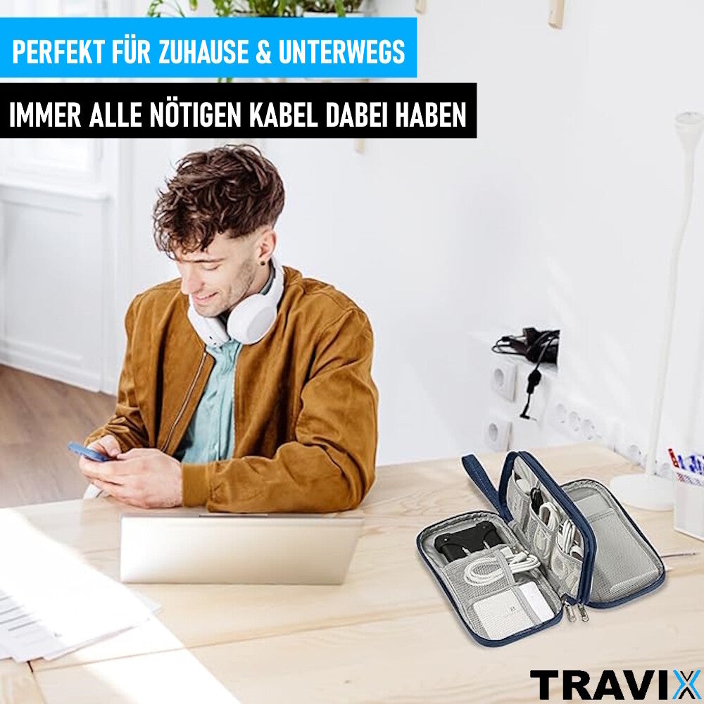 TRAVIX Kabel Organizer Tasche Aufbewahrungstasche Kabeltasche Reise Zubehör