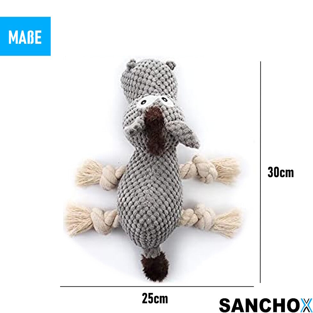 SANCHOX Plüsch-Hundespielzeug Esel Spielzeug Stofftier Kuscheltier mit Seilen