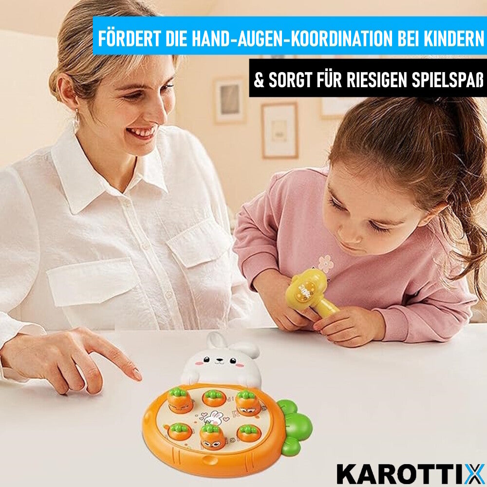 KAROTTIX Schlagspiel Hase Karotte mit Hammer Geschicklichkeit Lernspielzeug